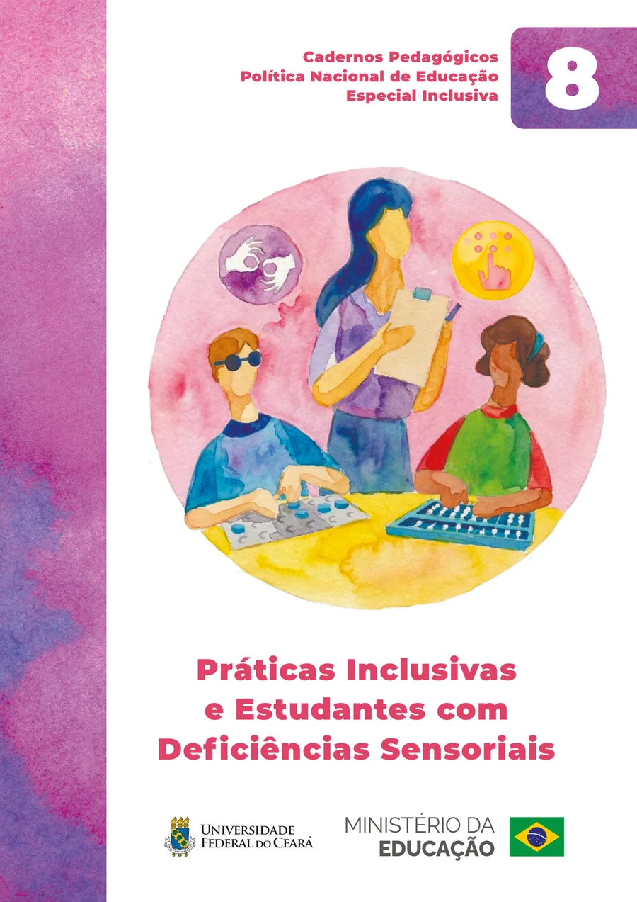 Capa do Volume 8 — Práticas Inclusivas e Estudantes com Deficiências Sensoriais